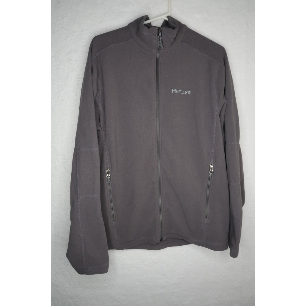 Marmot Men's Grey Full Zip Mock Neck Sweater Sz M Casual Utility Outdoor‎ Winter